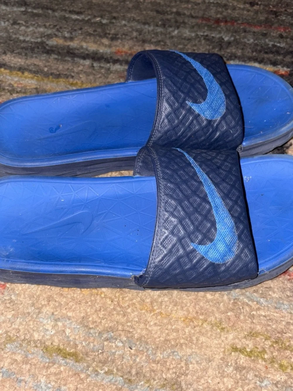 Nike Navy and Royal Blue Slide Sandals